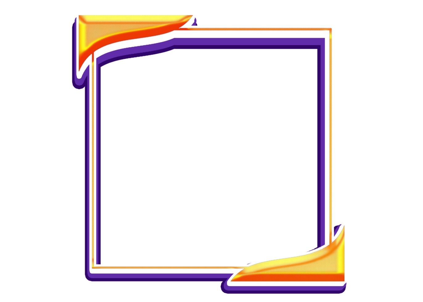 Abstract realistic modern frame yellow 3d style png
