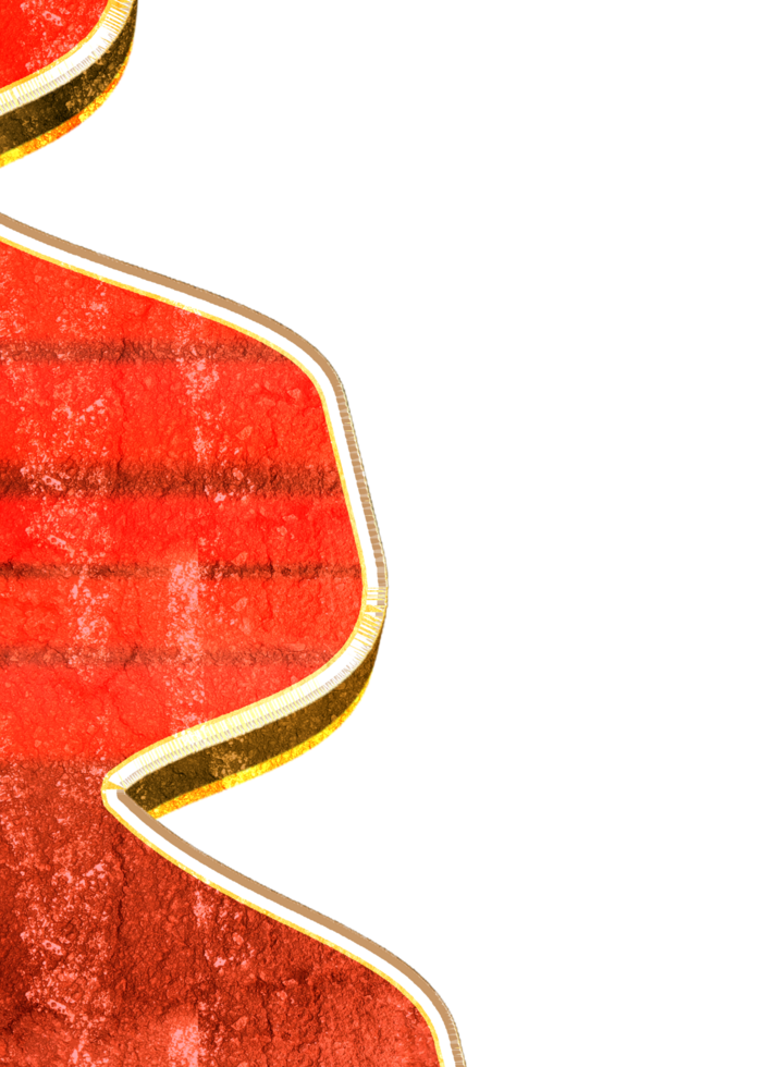 Abstract realistic modern frame red and golden png