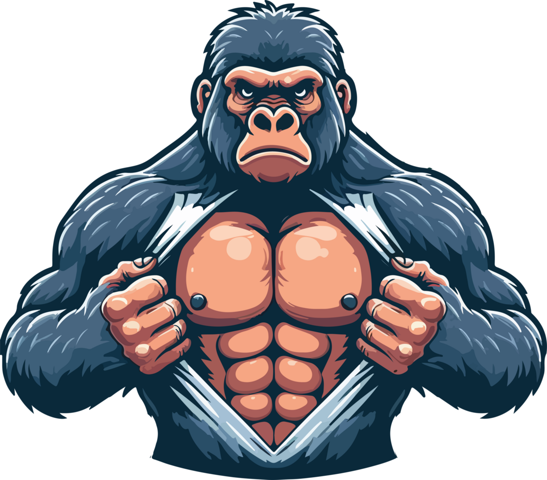 The Six-Pack Gorilla illustration png