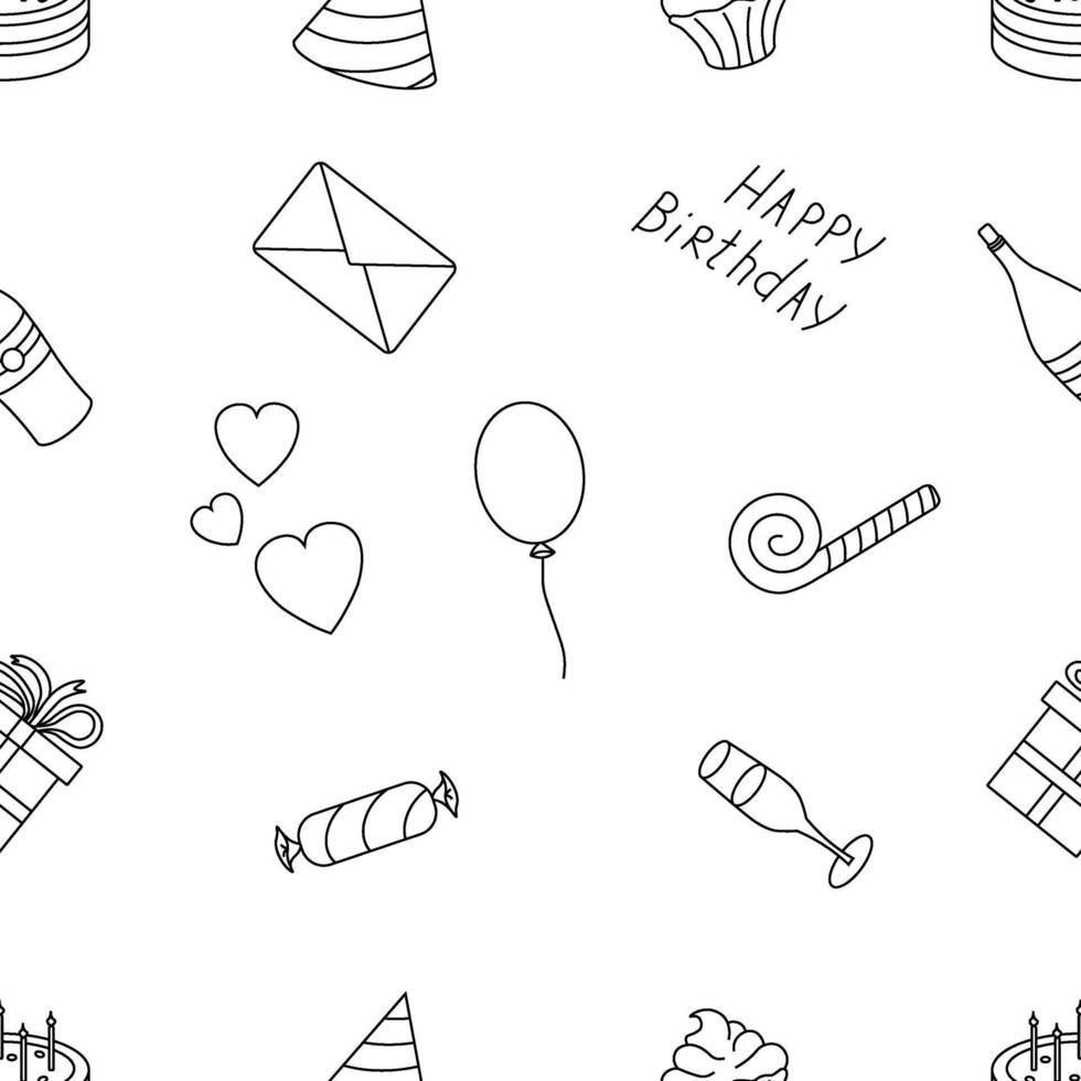 Happy birthday pattern. Seamless birthday background vector