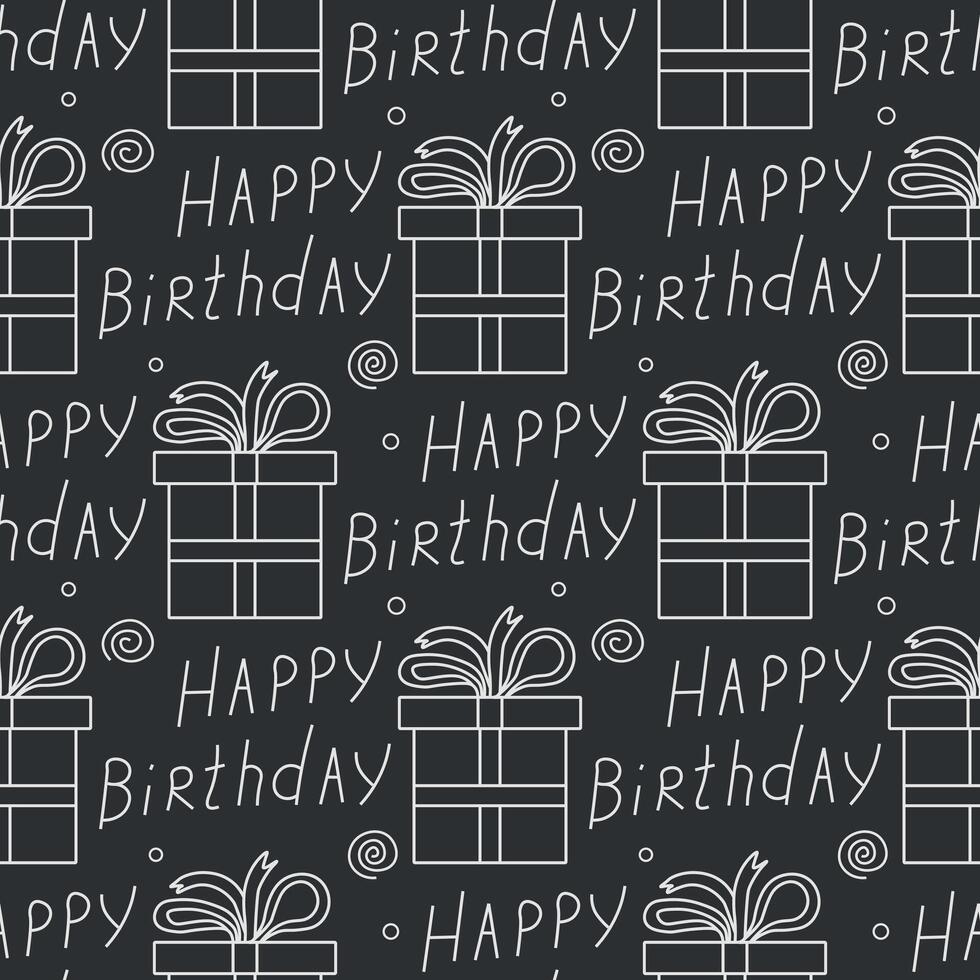 Happy birthday pattern. Seamless birthday background vector