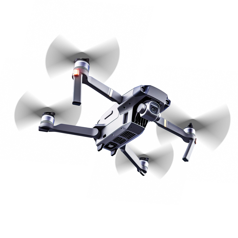 Air drone in motion cut out image png