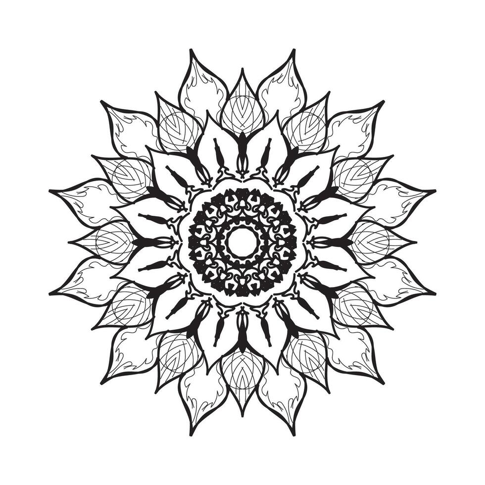 Decorative round floral mandala. vector