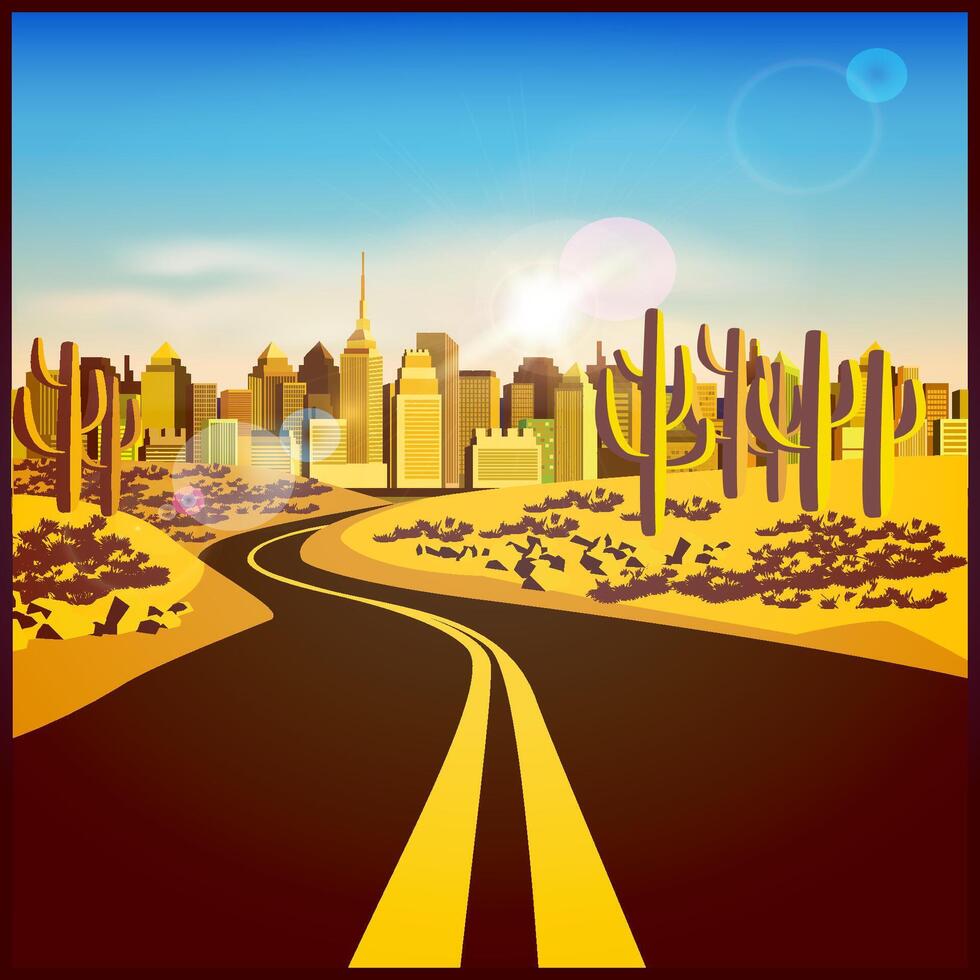 city in the desert vector