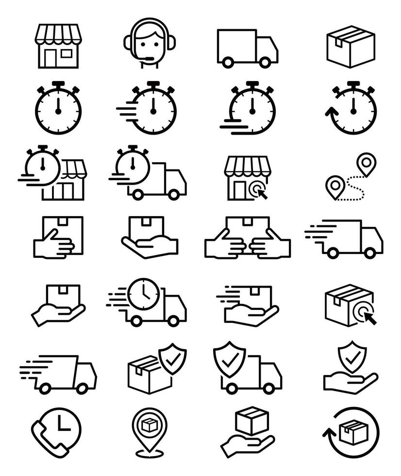 Delivery express icons vector