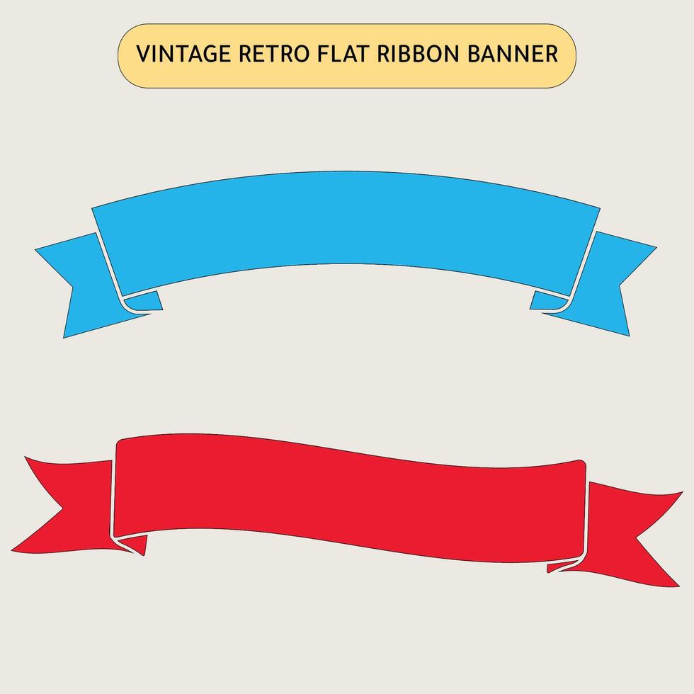 Vintage Retro Flat Ribbon Banner vector