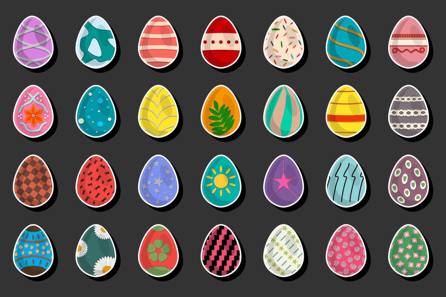 Illustration on theme celebration holiday Easter with hunt colorful bright eggs vector