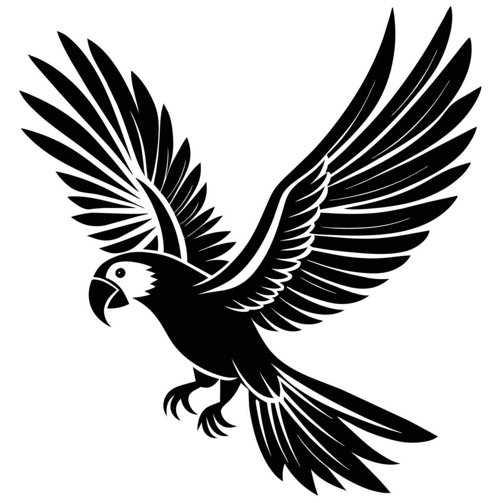 Soaring Parrot Silhouette vector