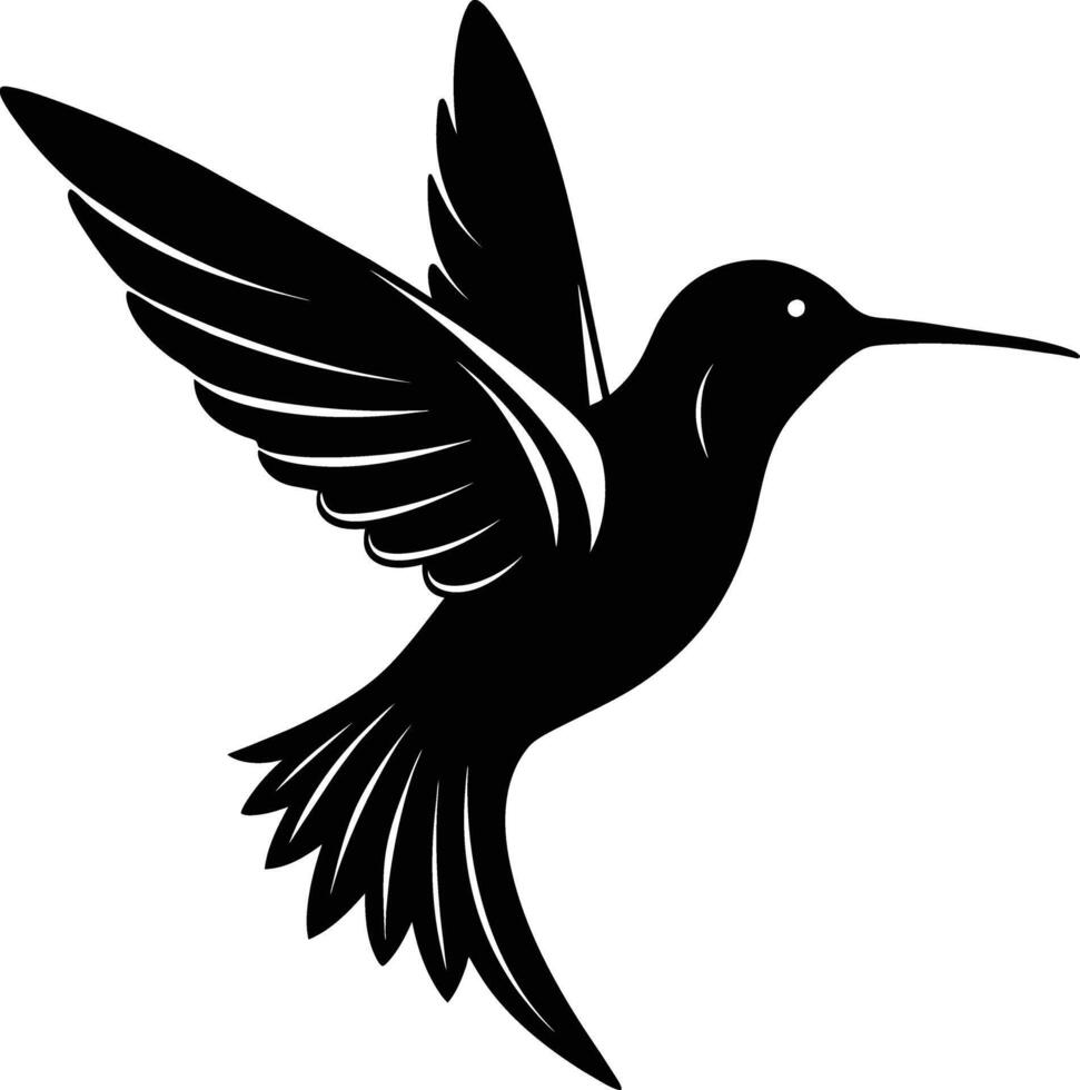 Hummingbird silhouette black illustration vector