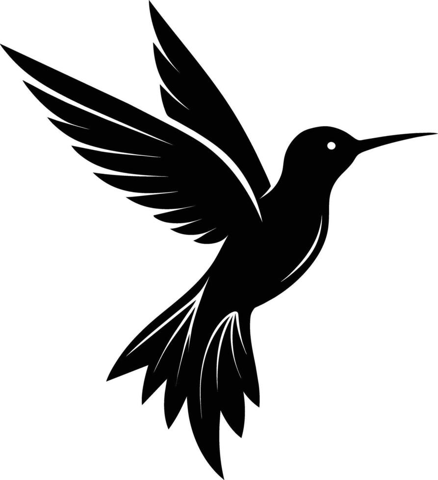 Hummingbird silhouette black illustration vector