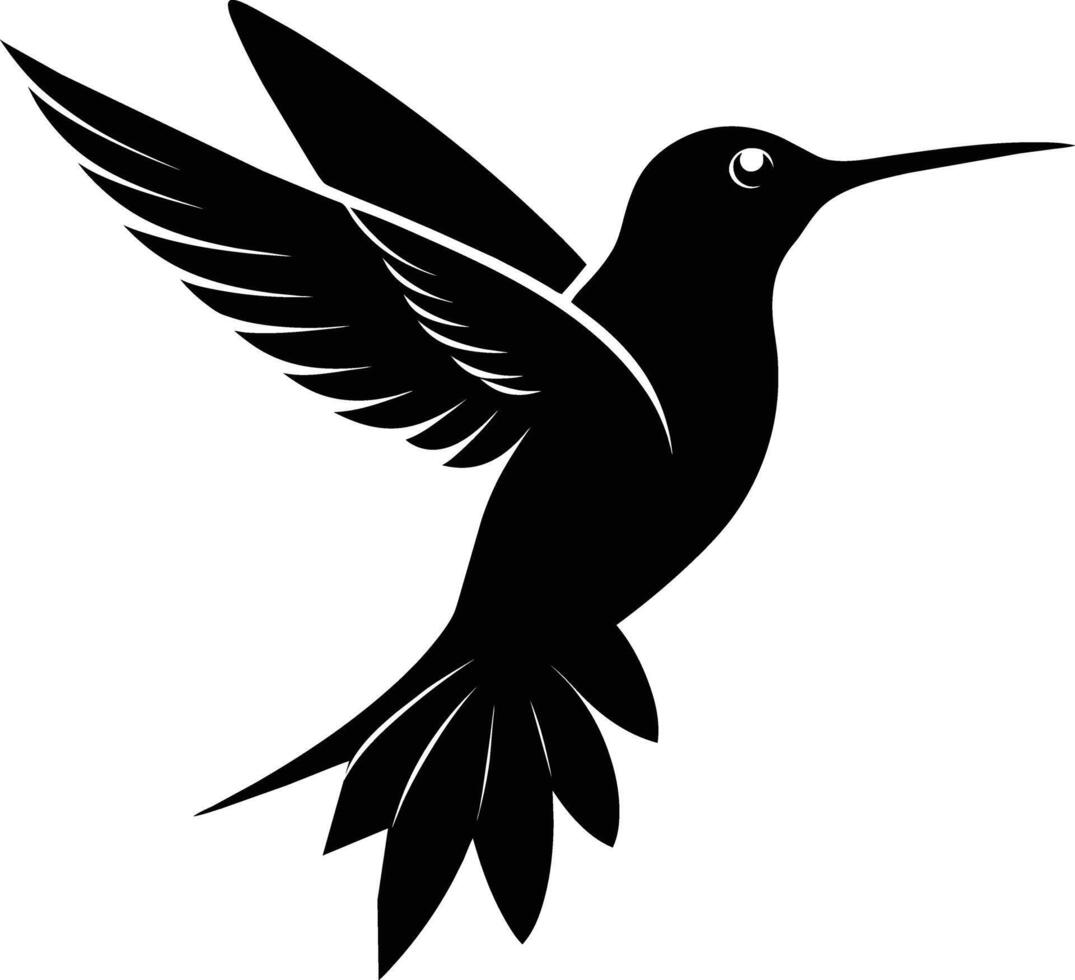 Hummingbird silhouette black illustration vector