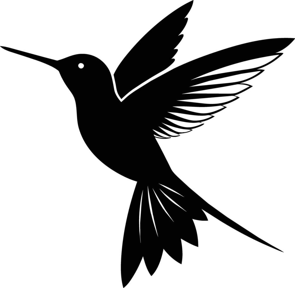 colibrí silueta negro ilustración vector