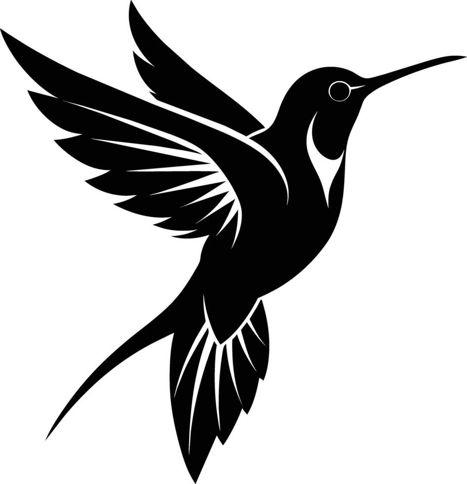 colibrí silueta negro ilustración vector