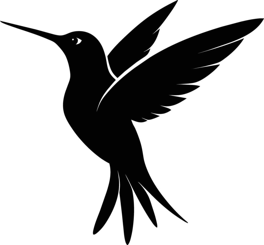 Hummingbird silhouette black illustration vector