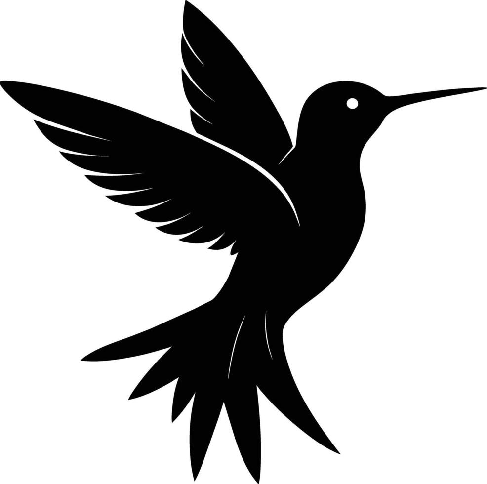 Hummingbird silhouette black illustration vector