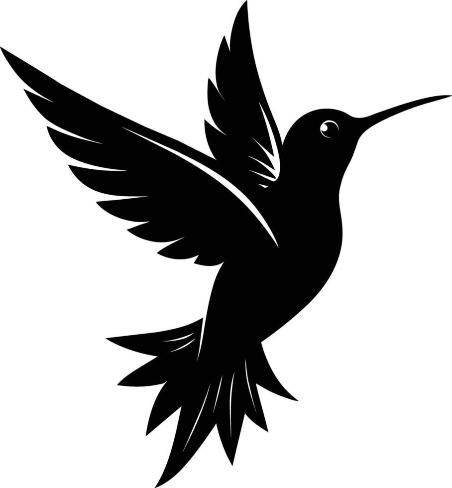 Hummingbird silhouette black illustration vector