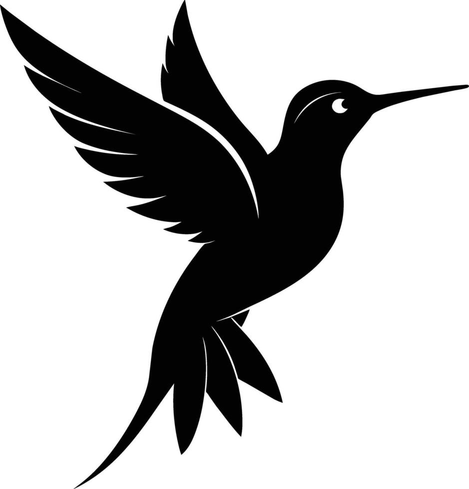 Hummingbird silhouette black illustration vector