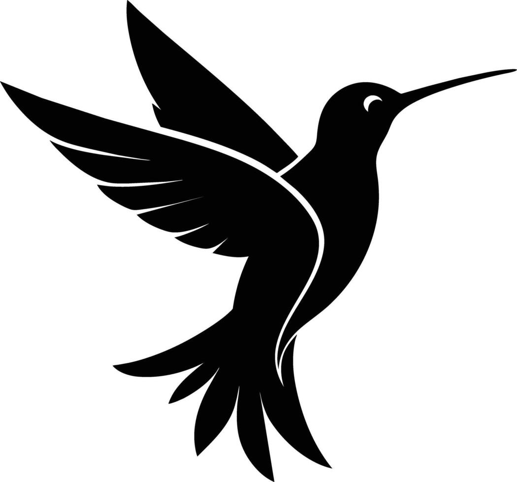 Hummingbird silhouette black illustration vector