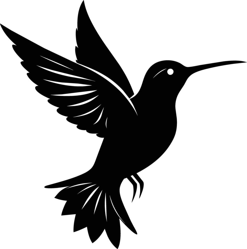 Hummingbird silhouette black illustration vector