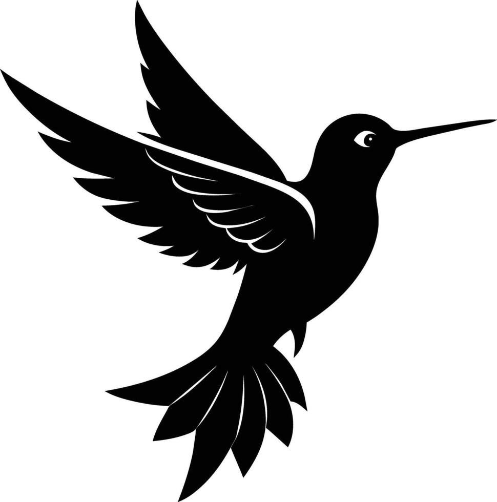 Hummingbird silhouette black illustration vector