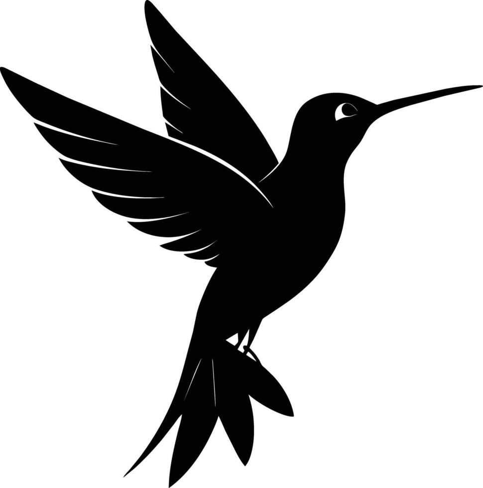 Hummingbird silhouette black illustration vector