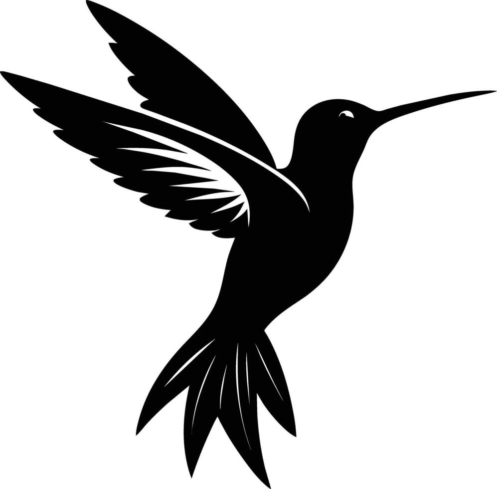 Hummingbird silhouette black illustration vector