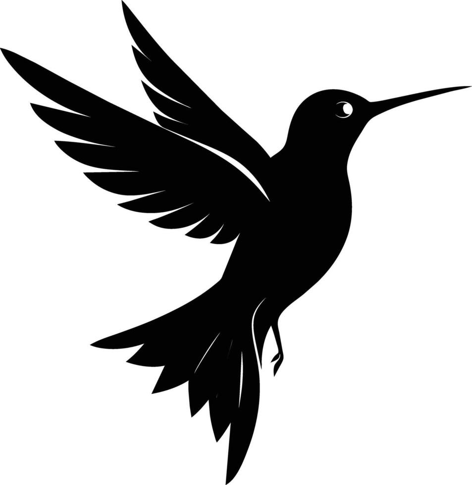 Hummingbird silhouette black illustration vector