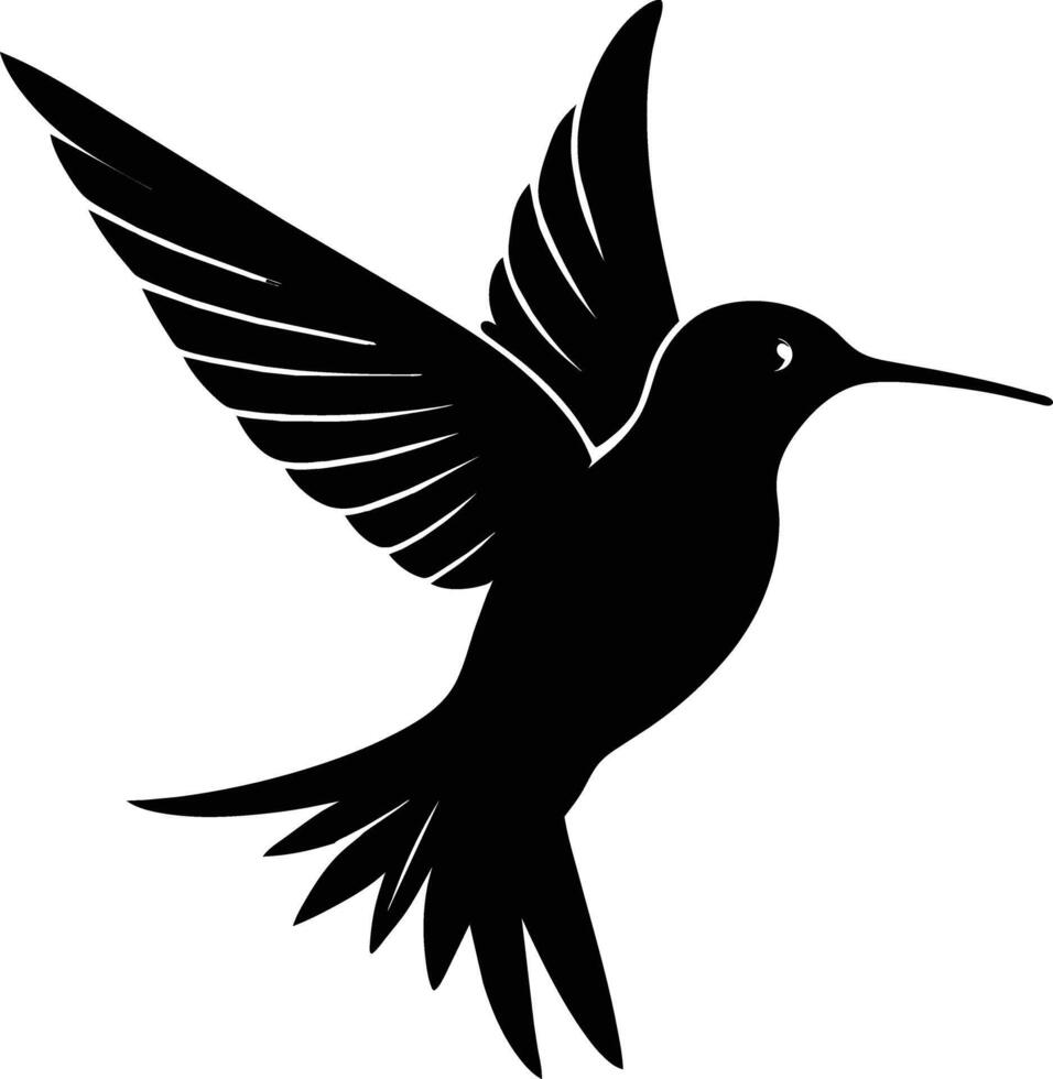 Hummingbird silhouette black illustration vector