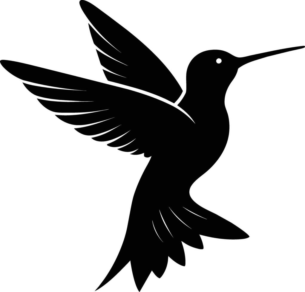 Hummingbird silhouette black illustration vector