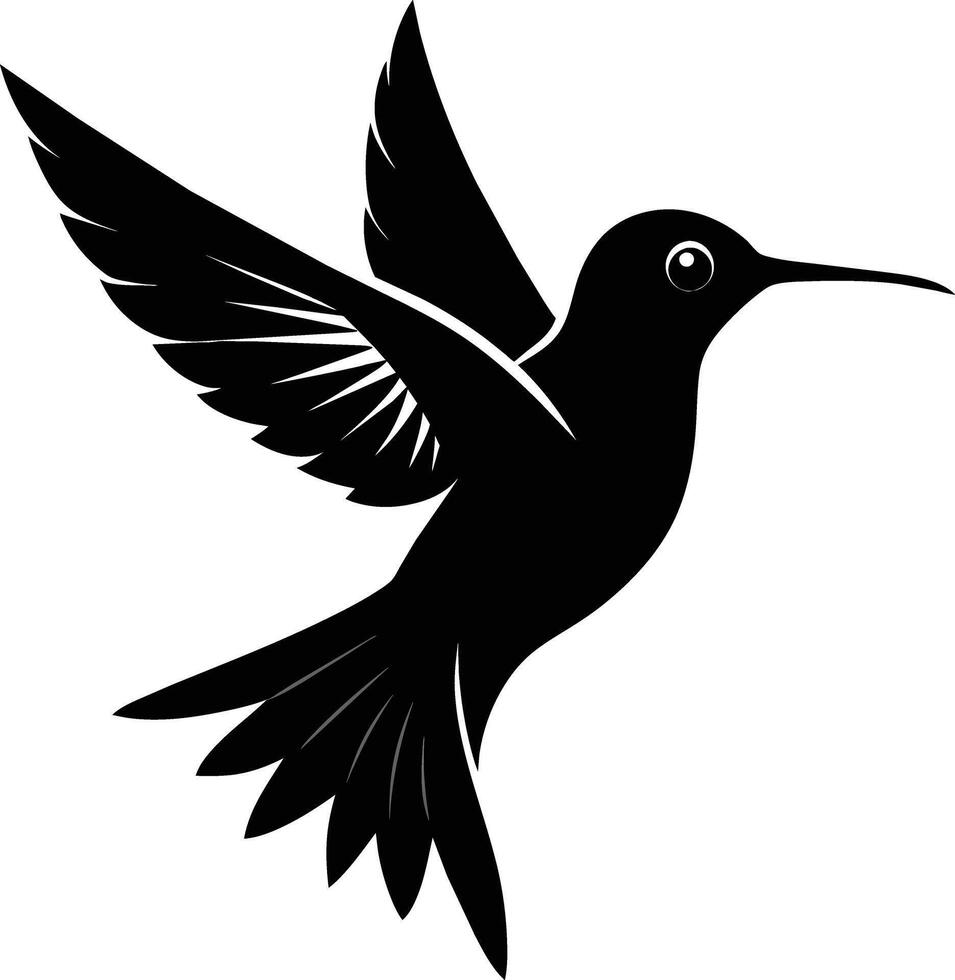 Hummingbird silhouette black illustration vector