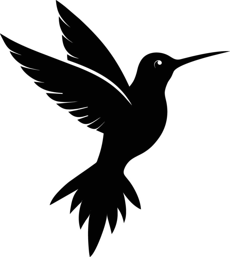 colibrí silueta negro ilustración vector