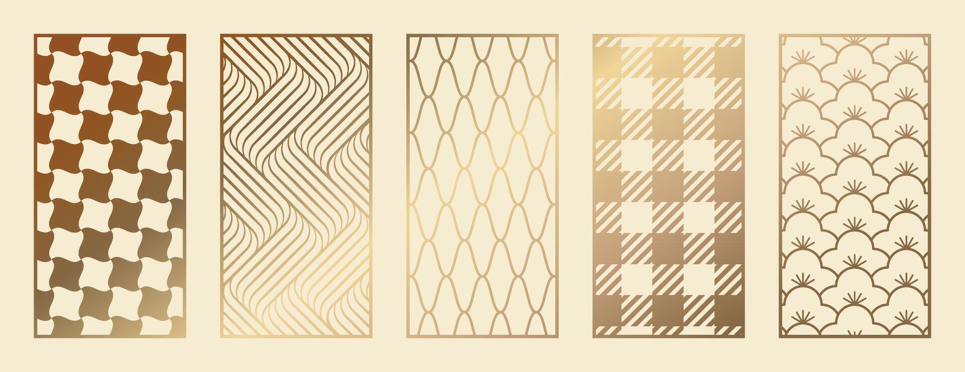 Abstract line art and flower pattern. Laser cut with line design pattern. Design for wood carving, wall panel decor, metal cutting, wall arts, cover background, wallpaper and banner. vector