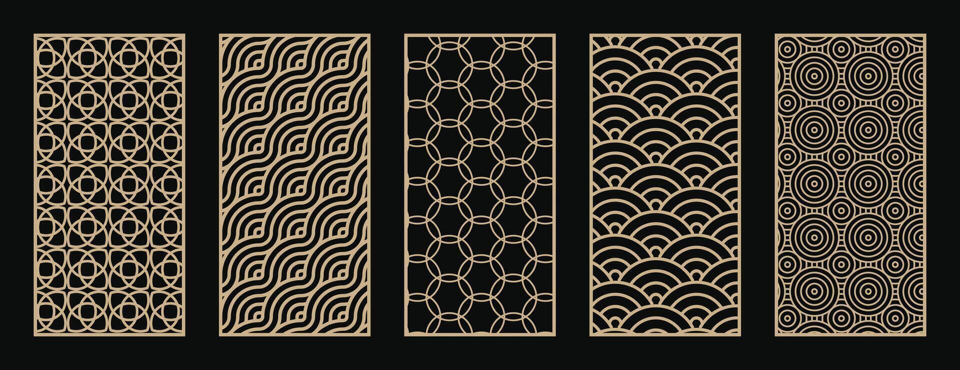 Abstract line art pattern. Laser cut with line design pattern. Design for wood carving, wall panel decor, metal cutting, wall arts, cover background, wallpaper and banner. vector