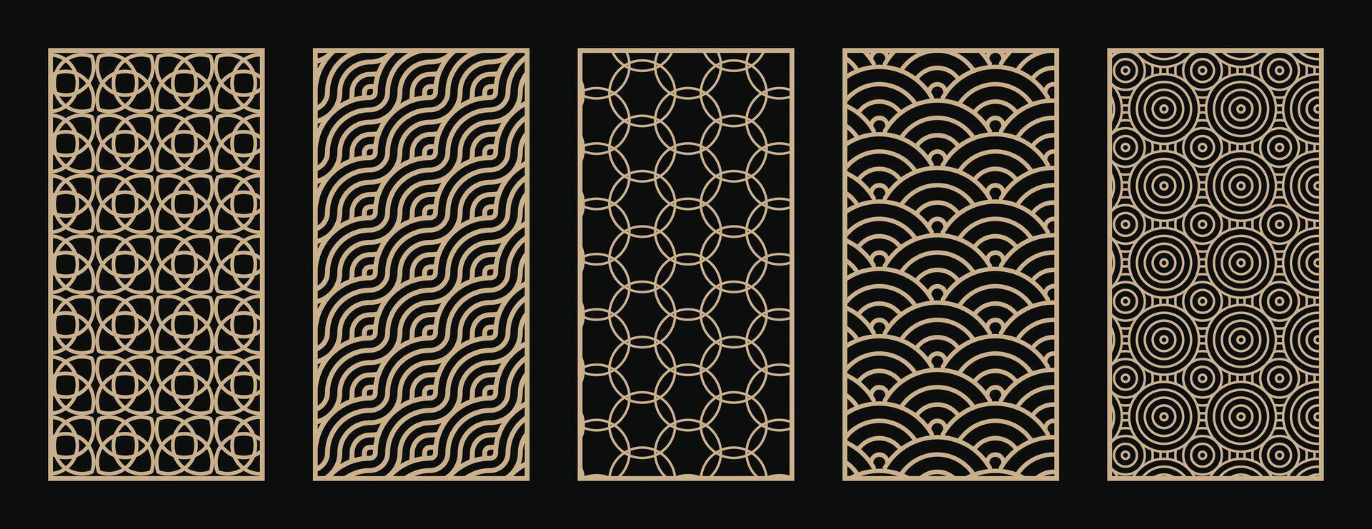 Abstract line art pattern. Laser cut with line design pattern. Design for wood carving, wall panel decor, metal cutting, wall arts, cover background, wallpaper and banner. vector