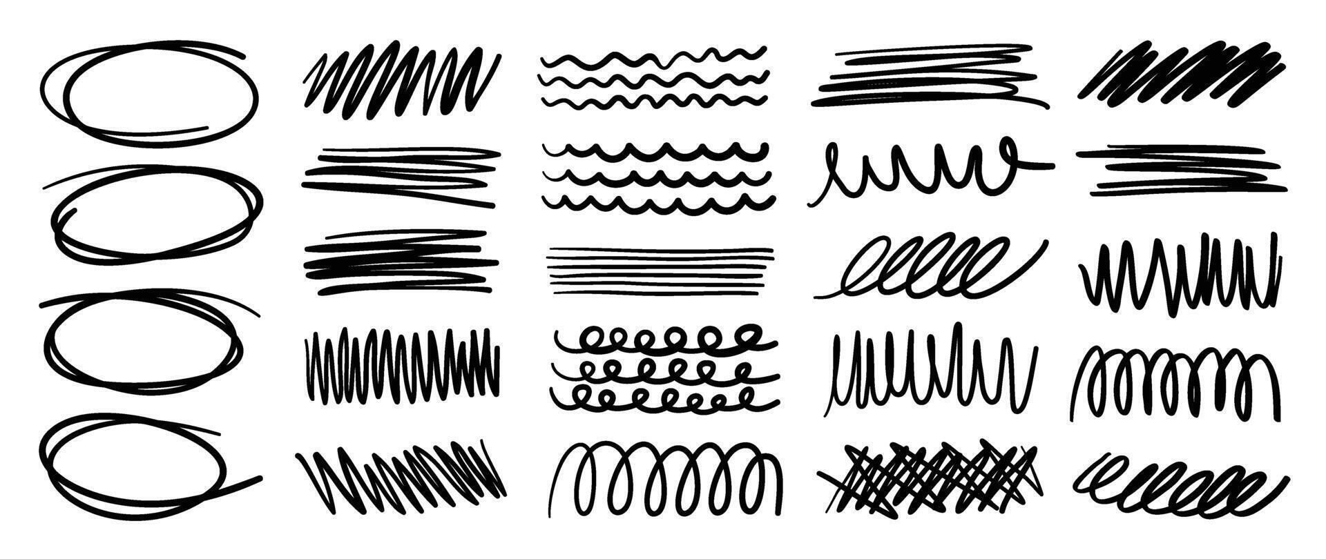 Set of scribble doodle element . Hand drawn doodle style collection of speech bubble, scribble, marker, highlight. Design for print, cartoon, card, decoration, sticker. vector