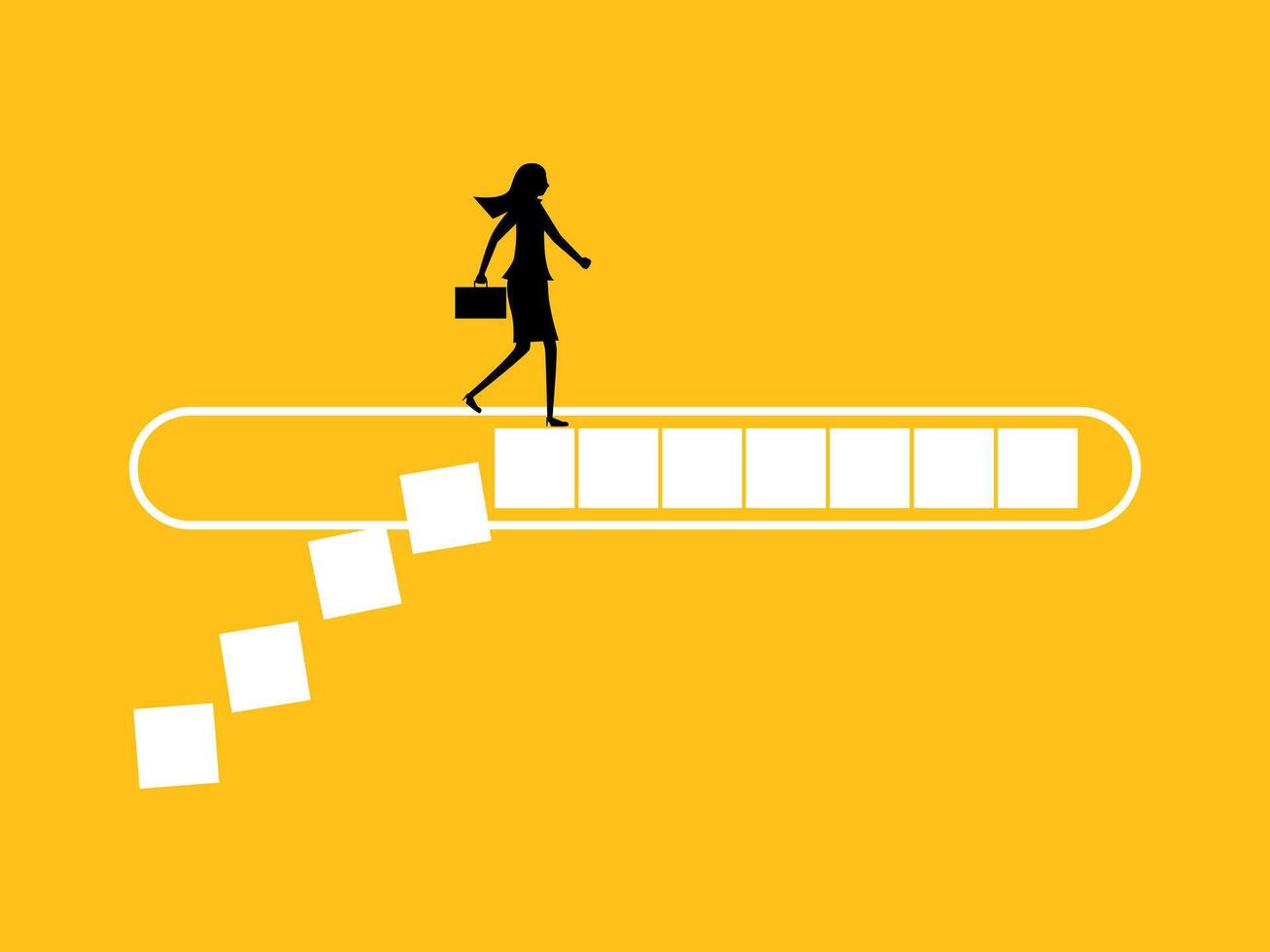Lost time. Businessman on bar loading. vector