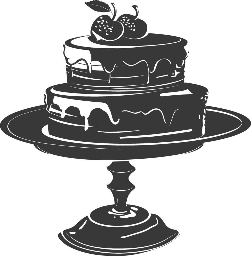 Silhouette cake platter black color only full vector