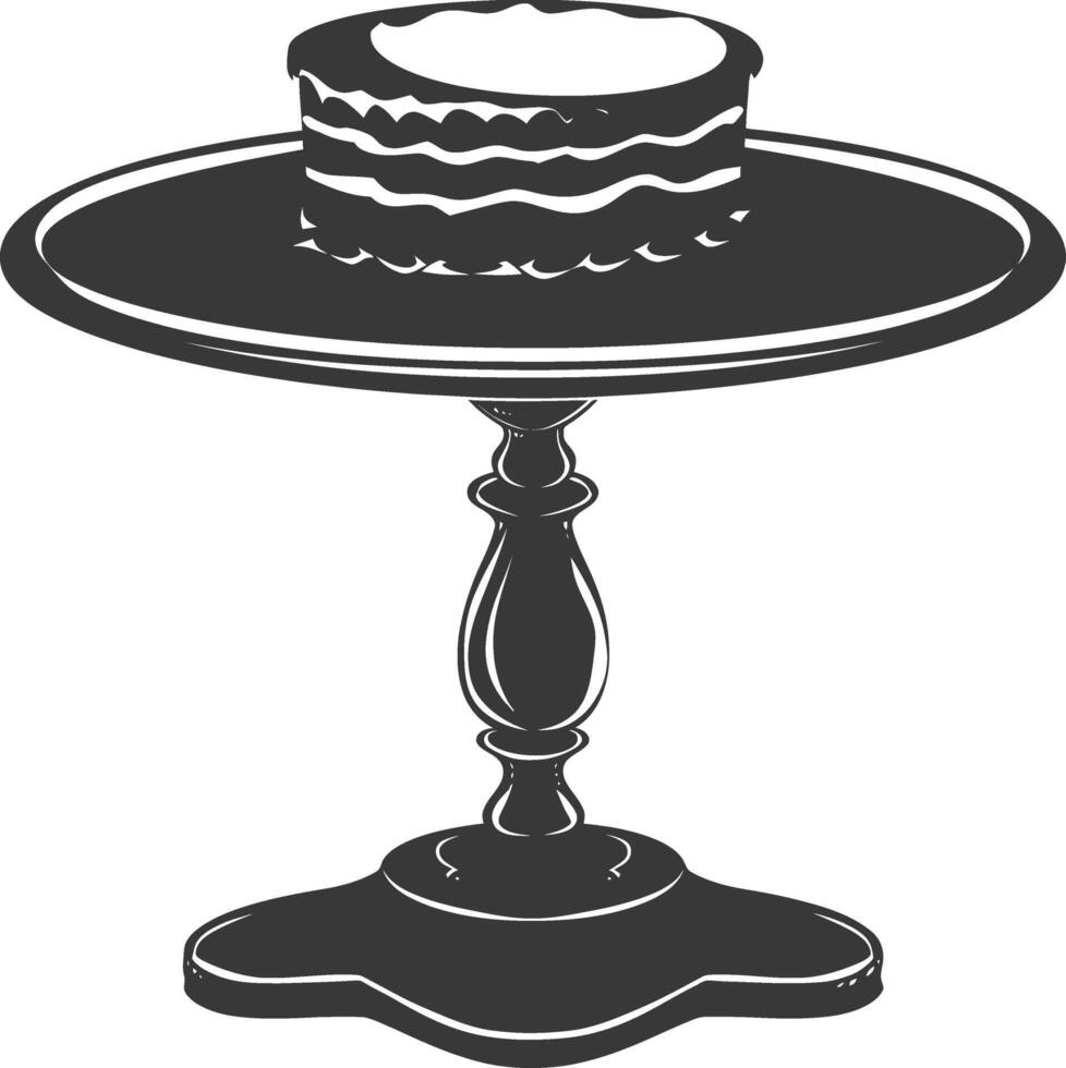 Silhouette cake platter black color only full vector