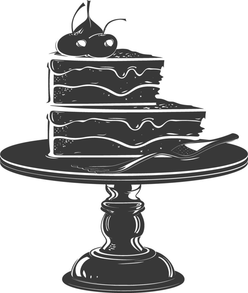 Silhouette cake platter black color only full vector