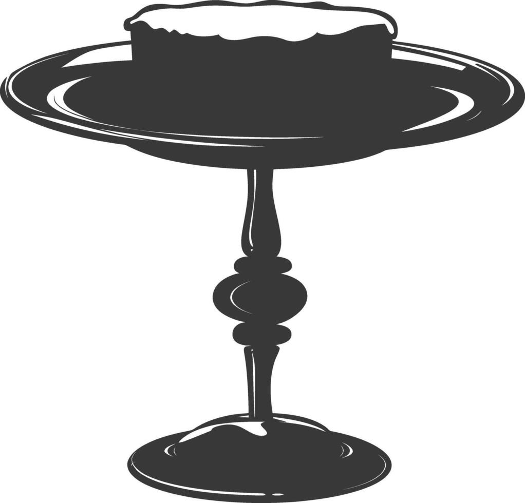 Silhouette cake platter black color only full vector