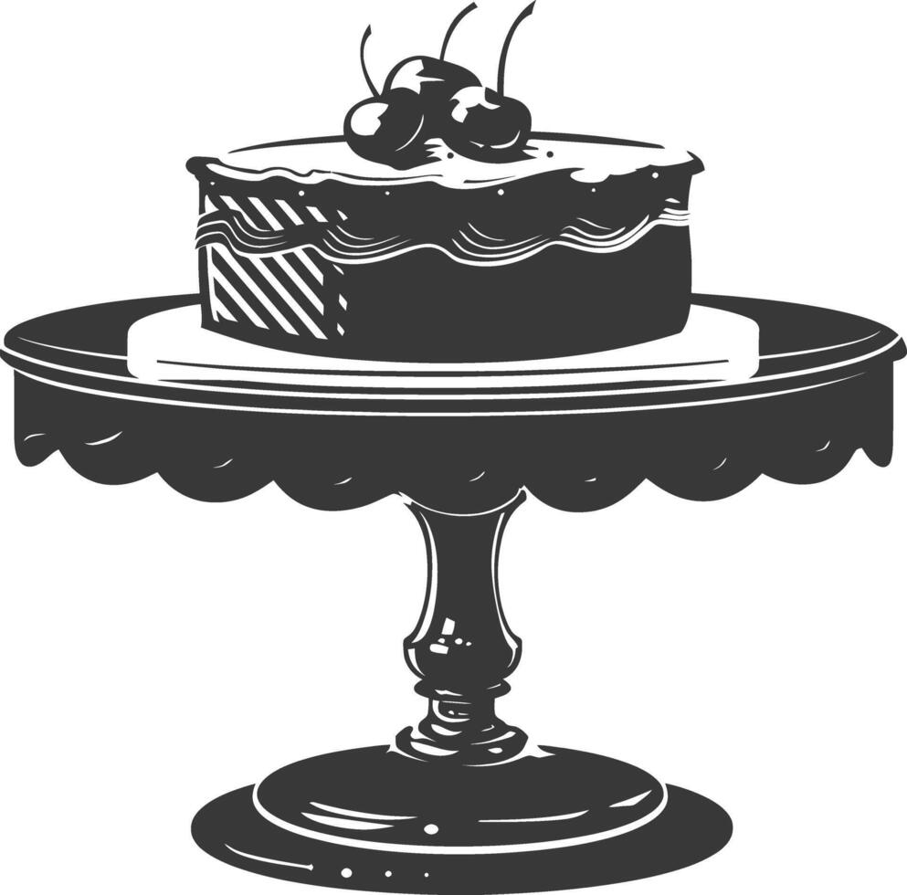 Silhouette cake platter black color only full vector