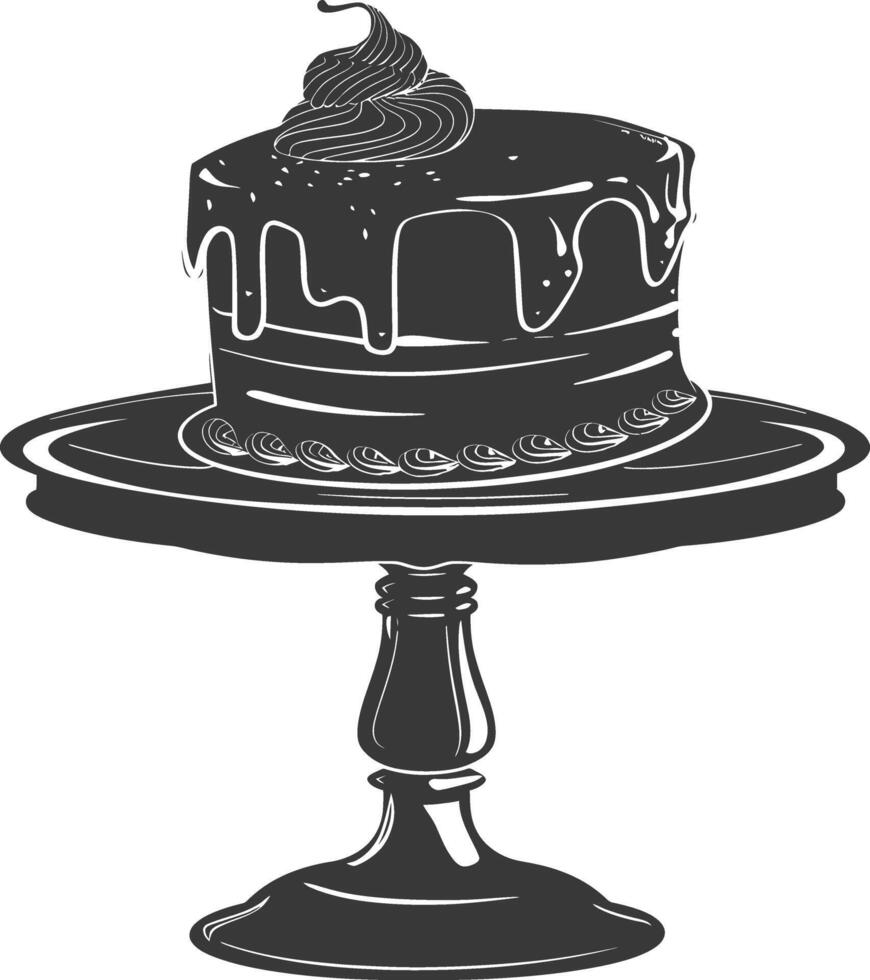 Silhouette cake platter black color only full vector