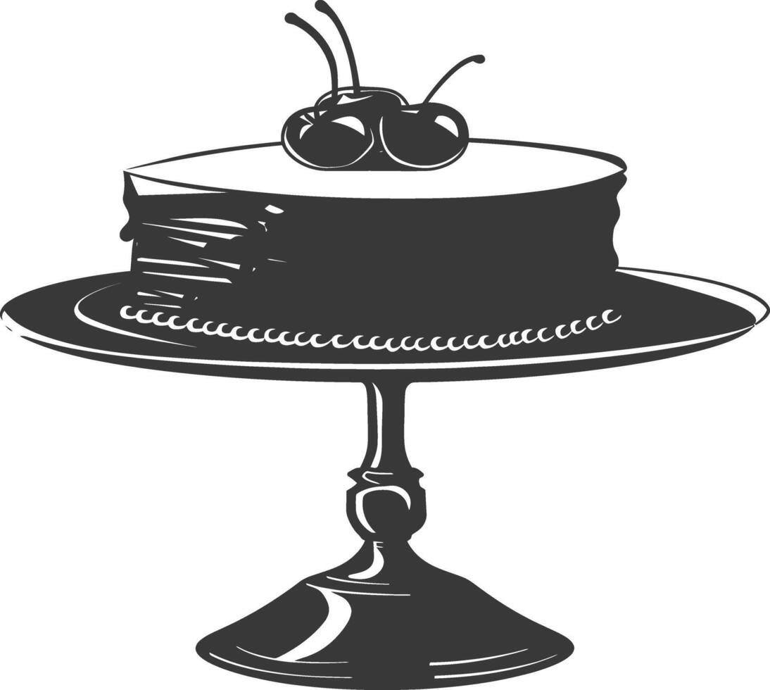 Silhouette cake platter black color only full vector