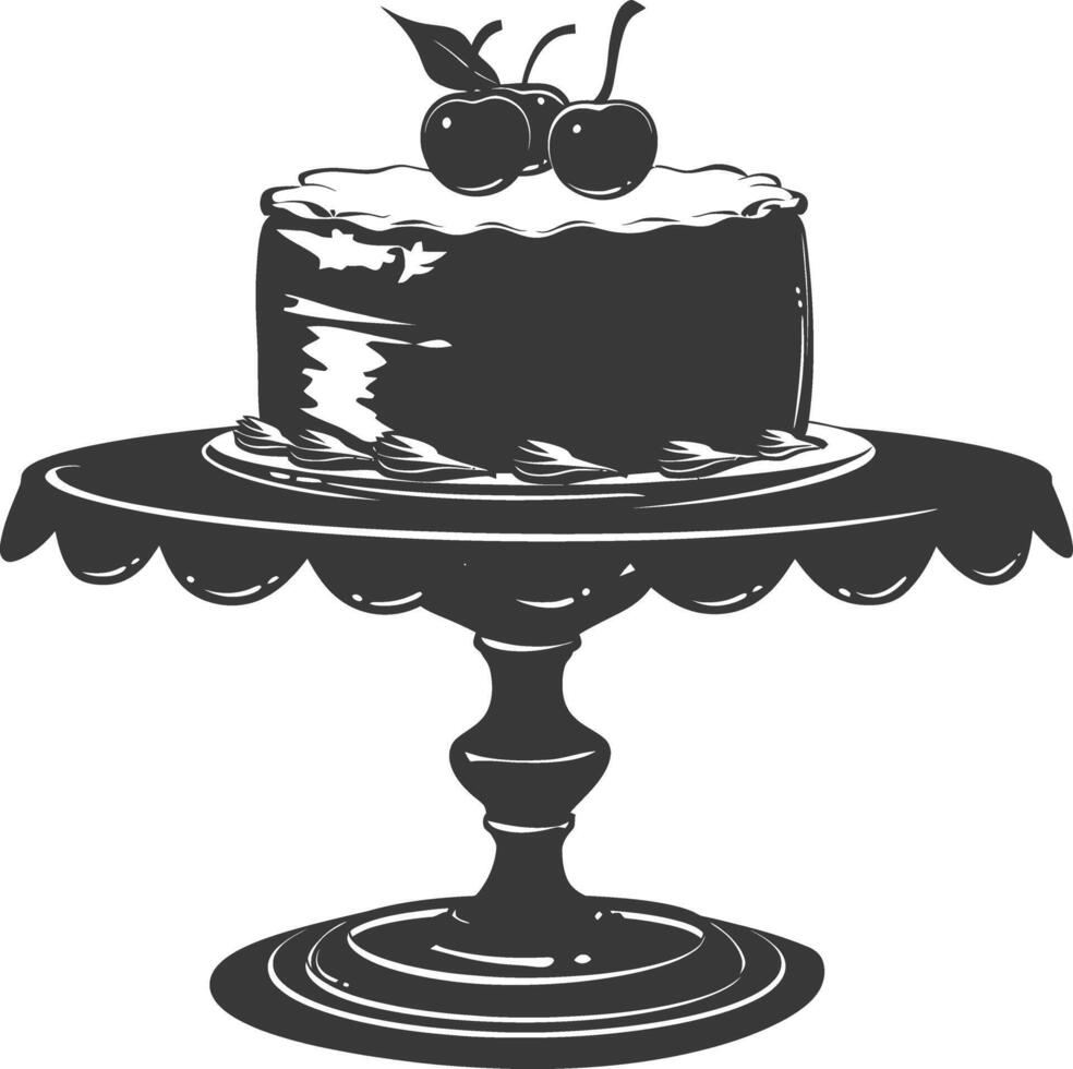 Silhouette cake platter black color only full vector