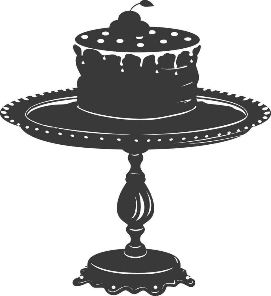 Silhouette cake platter black color only full vector