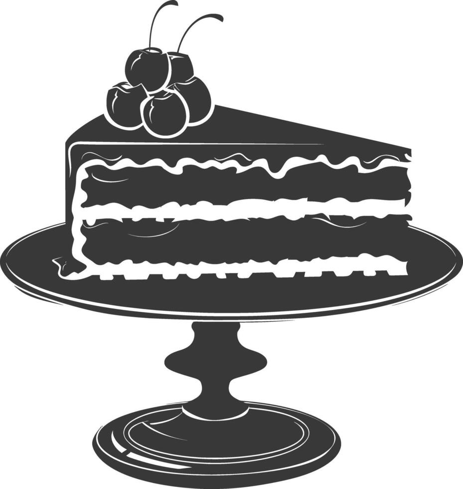 Silhouette cake platter black color only full vector