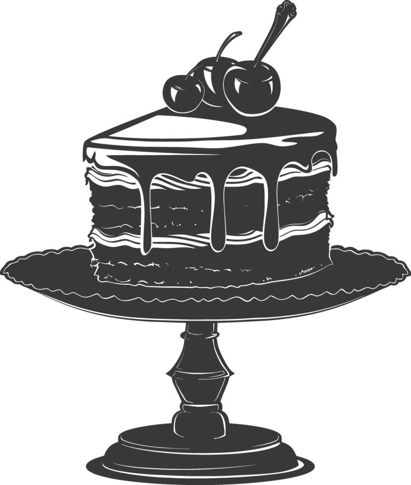 Silhouette cake platter black color only full vector