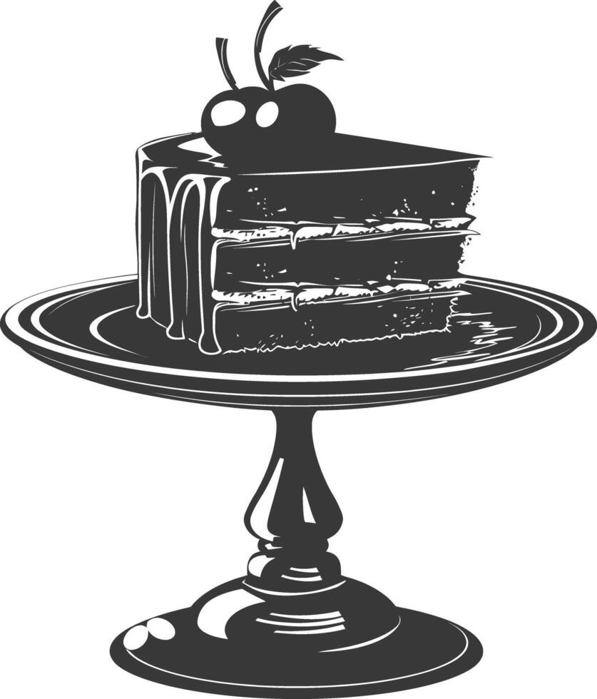 Silhouette cake platter black color only full vector