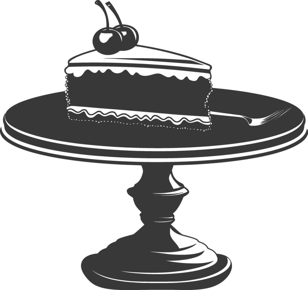 Silhouette cake platter black color only full vector