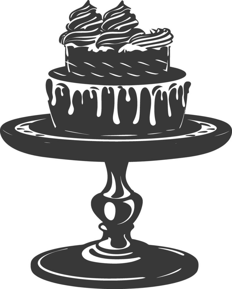 Silhouette cake platter black color only full vector